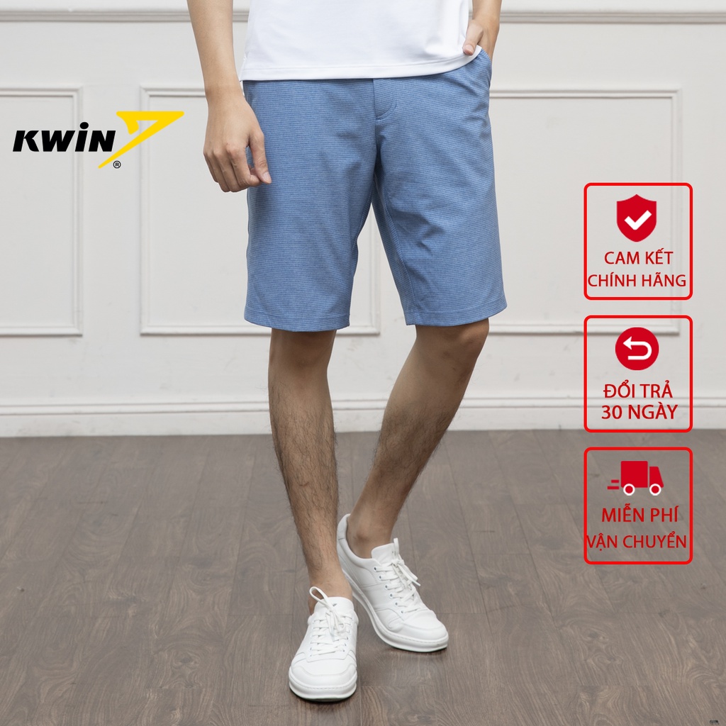 Quần short nam Kwin phom dáng regular fit suông nhẹ, chất co giãn chống nhăn KSO006S1