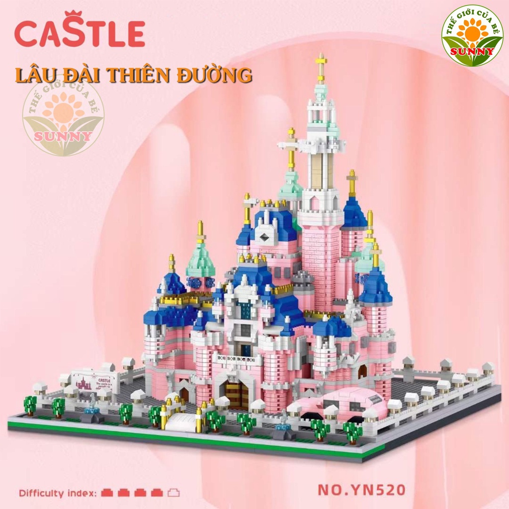 Bộ lắp ghép mô hình Lâu đài hồng Disney - Xếp hình siêu hot - Sunny