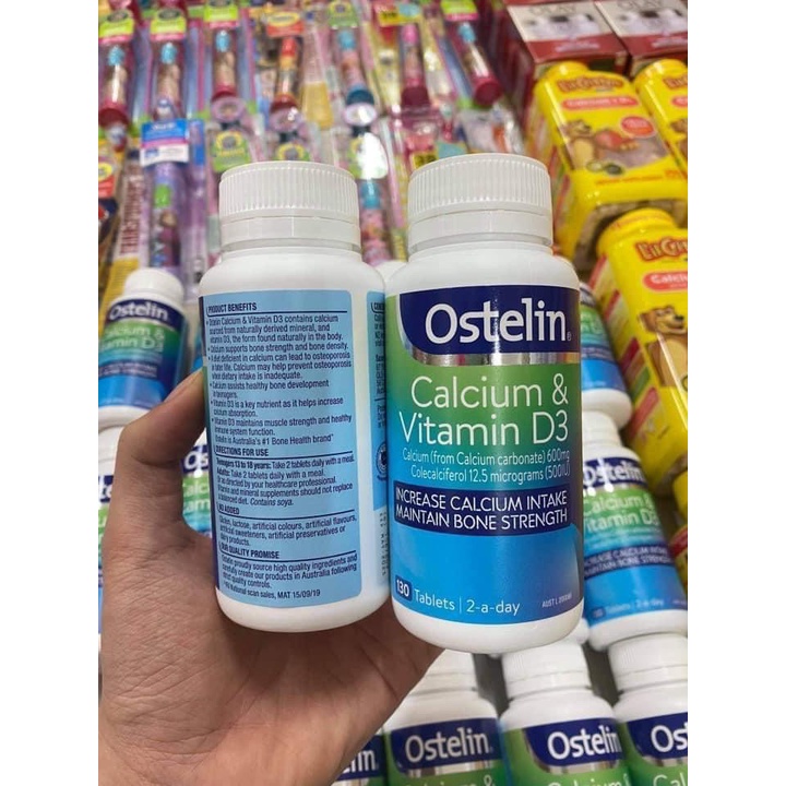 Canxi bầu Úc Ostelin Calcium & Vitamin D3 130 viên.