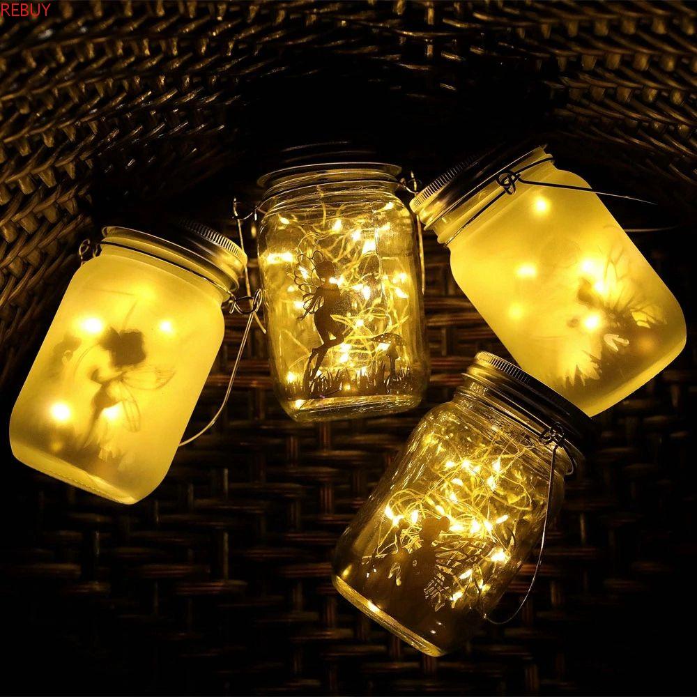 Lọ Đựng Mason Có Đèn LED Treo Trang Trí Trong Suốt Sử Dụng Năng Lượng Mặt Trời