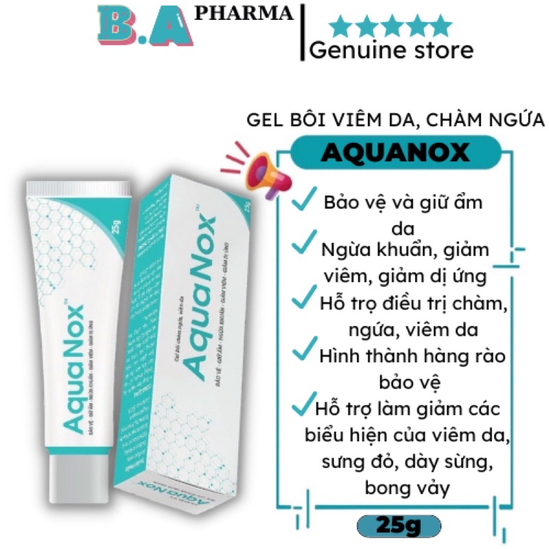AQUANOX - Gel bôi viêm da cơ địa, chàm ngứa, giảm kích ứng, dị ứng, viêm da tiết bã