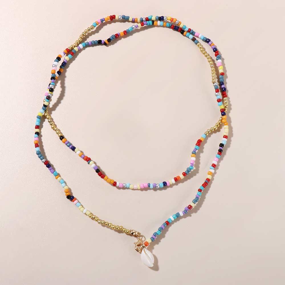 AROMA Vòng cổ Hợp Kim Y2K Đính Hạt Nhiều Màu Phong Cách Retro Hàn Quốc