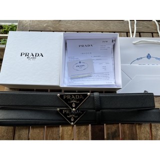 Thắt lưng P-RA-DA da thật (có logo trên dây)
