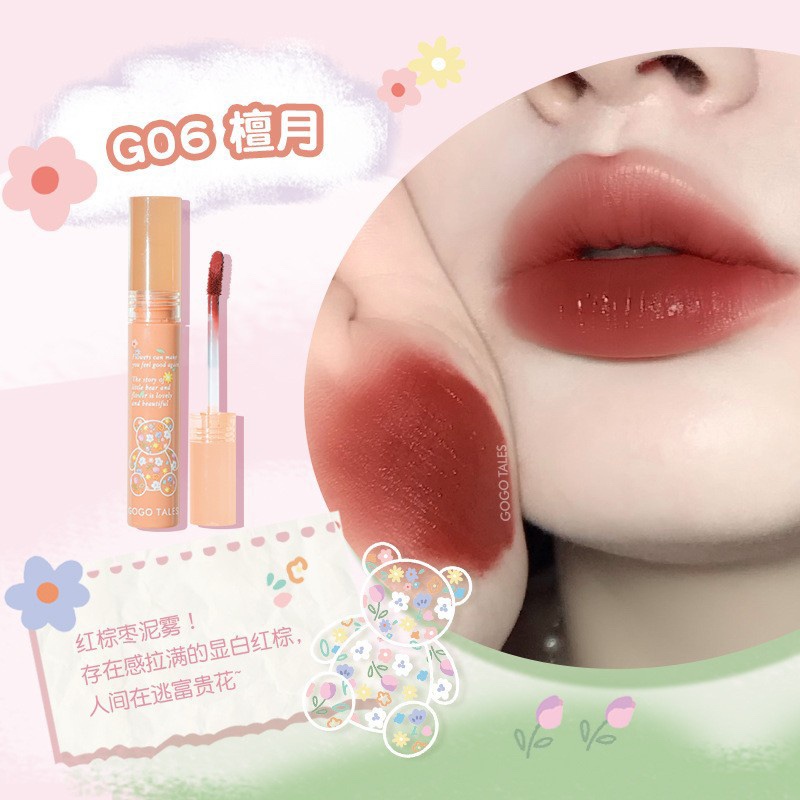 Son Kem Căng Mọng GOGO TALES Garden Bear Gel Lip Glaze GT410 - GOGOTALES