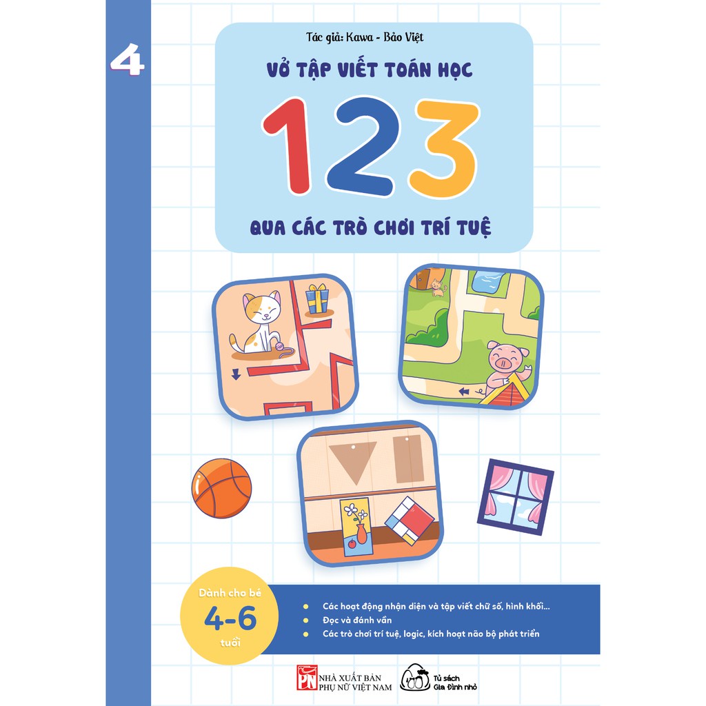 Sách - Vở nhận biết và tập viết ABC và Vở nhận biết và tập viết 123 qua các trò chơi trí tuệ