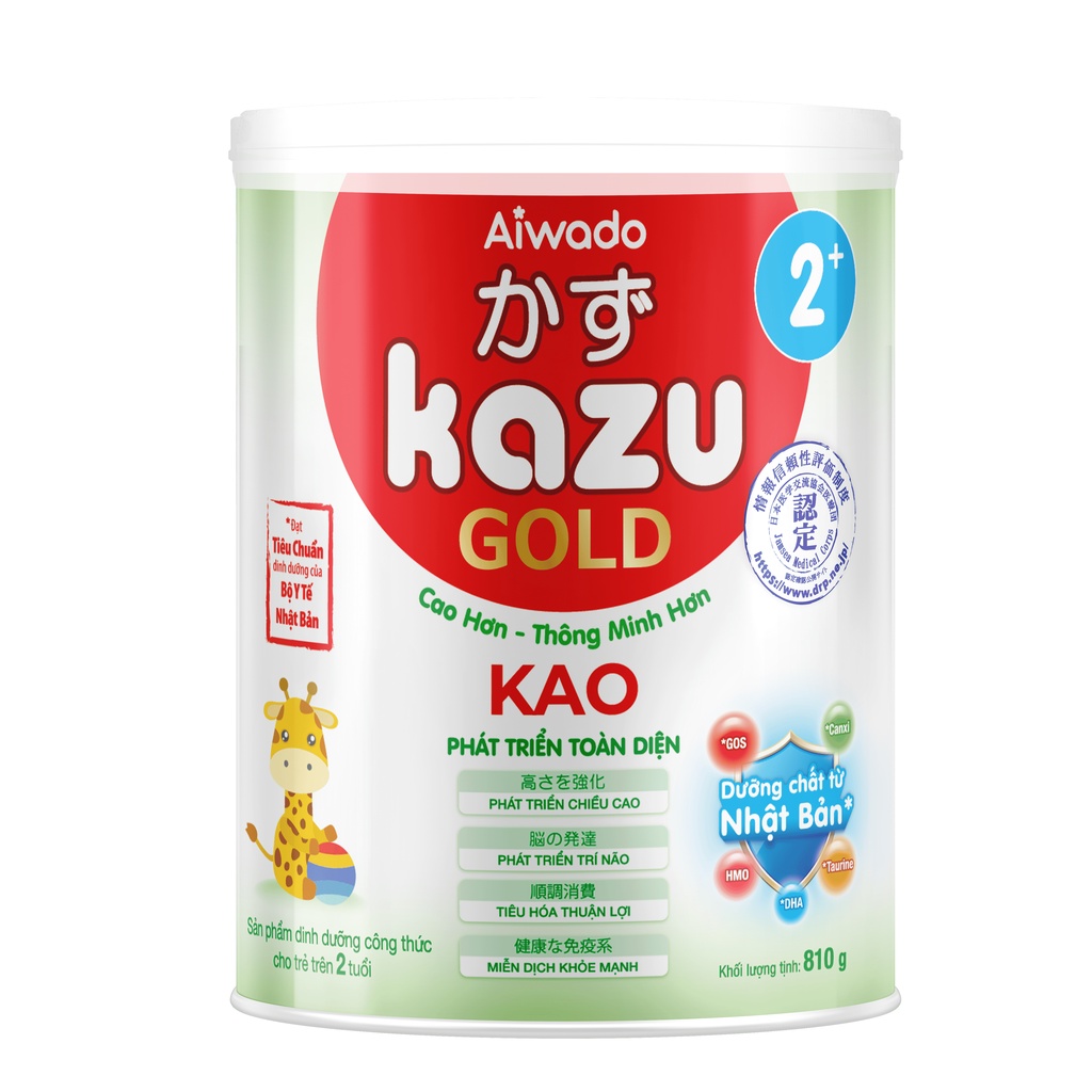 Sữa bột Aiwado KAZU KAO GOLD 810g 2+ (trên 24 tháng) - SỮA MÁT CAO LỚN