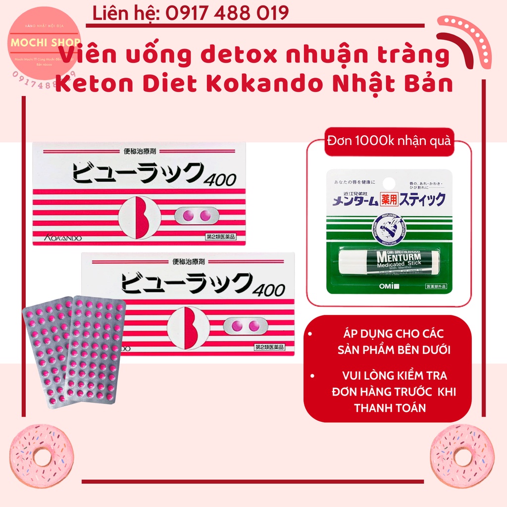 Hộp 8 vỉ viên uống detox nhuận tràng Keton Diet Kokando Nhật Bản