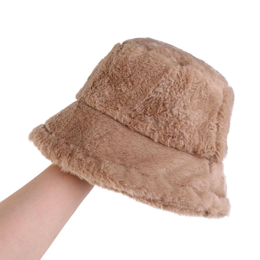 BACK2LIFE Mũ Bucket Chất Liệu Dày Dặn Mềm Mại Giữ Ấm Mùa Đông Cho Nữ