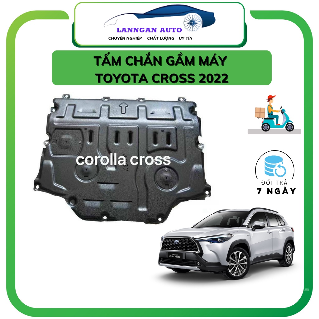 Tấm chắn gầm máy Toyota Cross 2022. Chắn gầm máy kim loại Chống đá văng, bùn đất. Có ốc đi kèm tự lắp đặt