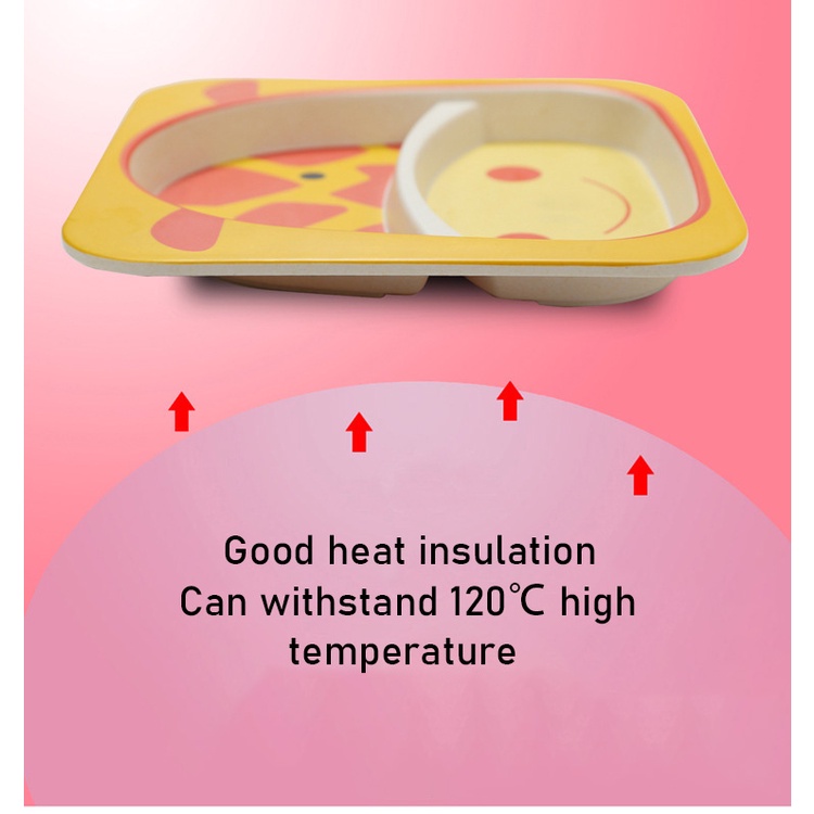 Bộ Dụng Cụ Bàn Ăn Bằng Sợi Tre Họa Tiết Hoạt Hình Dễ Thương Cho Bé