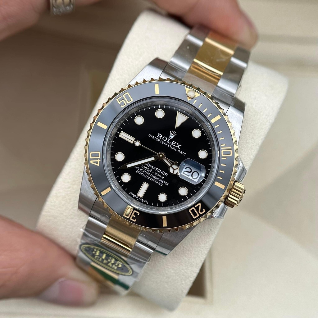 ĐỒNG HỒ NAM Rolex Submariner BLack CLEAN 3135 DM - Máy ETA THỤY SĨ- THÉP 904L- CHỐNG NƯỚC- BẢO HÀNH 36 THÁNG