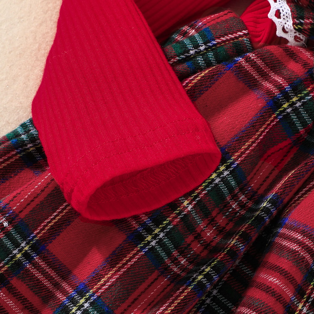 Váy xinh bé gái 4-7 tuổi đầm công chúa thời trang Tay Dài Sọc Caro cho bé trẻ em