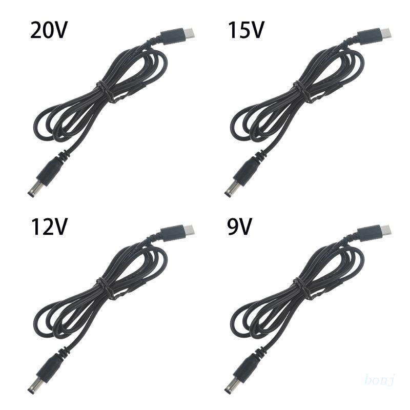 Dây CáP NguồN ĐiệN bonj 2m Type C PD Sang 12V 15V 20V 5.5x2.1mm Cho Camera An Ninh