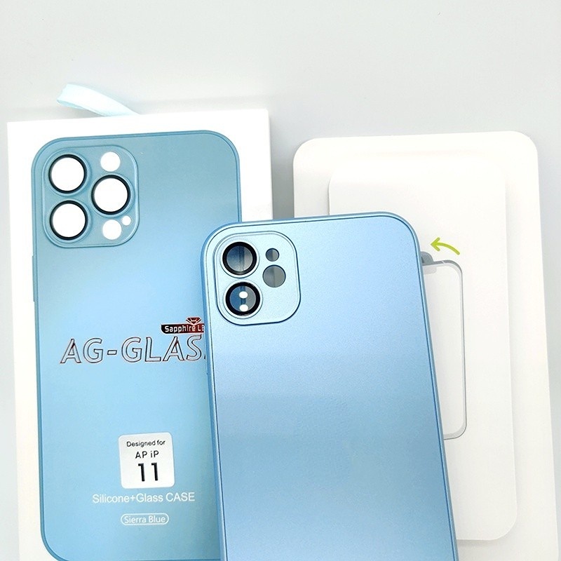 Ốp Điện Thoại Mặt Kính Nhám Bảo Vệ Camera Chống Dấu Vân Tay Cho iphone 12 11 13 14 Pro Max