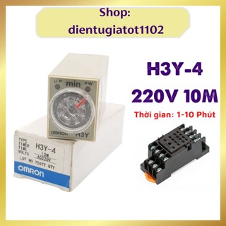 Rơ le 220V 10 phút, Relay thời Gian 220V 10M, H3Y-4, rơ le thời gian, relay omron