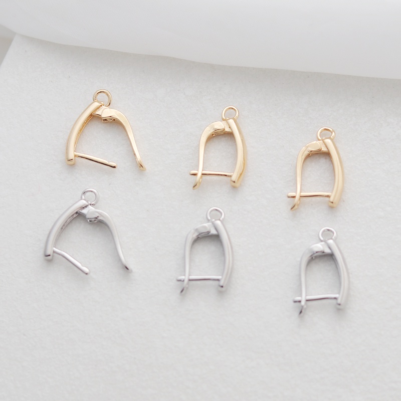 Cặp Bông Tai Mạ Vàng 14k diy Dạng Móc Hình Vuông Nhiều Màu Sắc