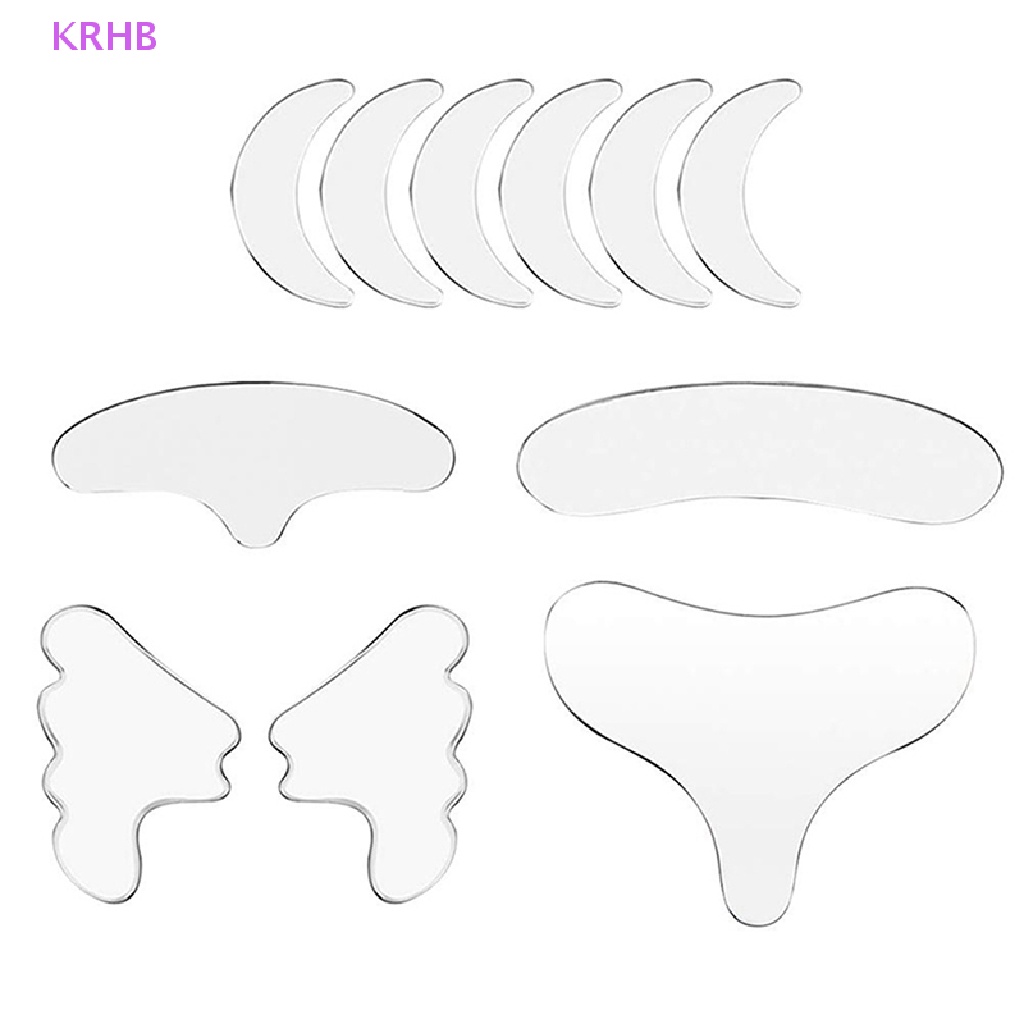 Set 11 Miếng Dán Silicone Chống Nếp Nhăn Cho Vùng Da Cổ Và Trán Có Thể Tái Sử Dụng Mới