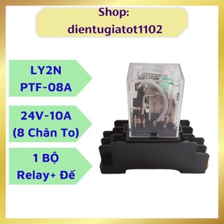 Relay trung gian, relay 24V10A 8 chân, rơ le trung gian, rơ le 24V 8 chân, relay omron