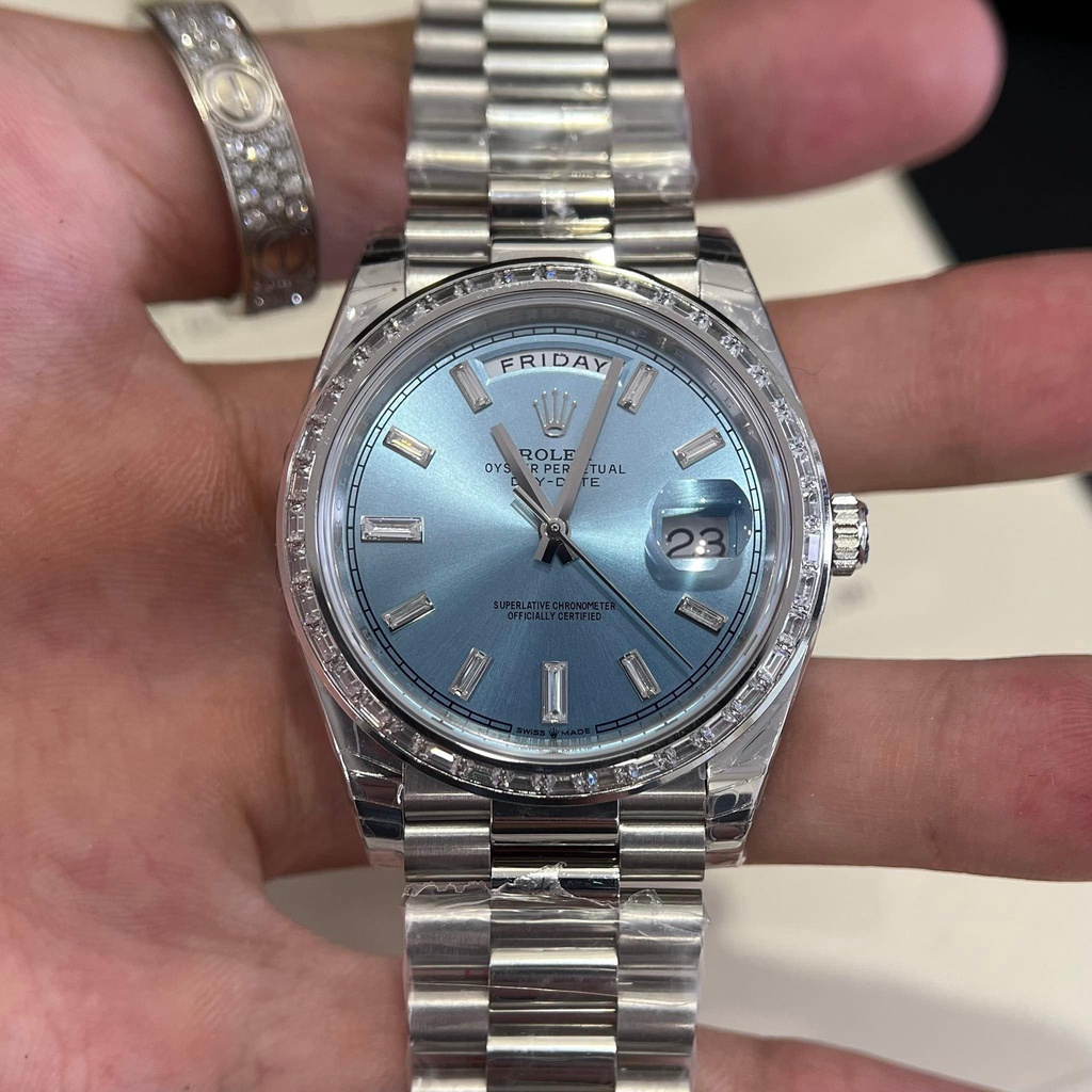 Đồng hồ nam RoIex PerptuaI Date Day Ice Blue N 40mm - Thép 904L- AUTOMATIC- CHỐNG NƯỚC- BẢO HÀNH3n
