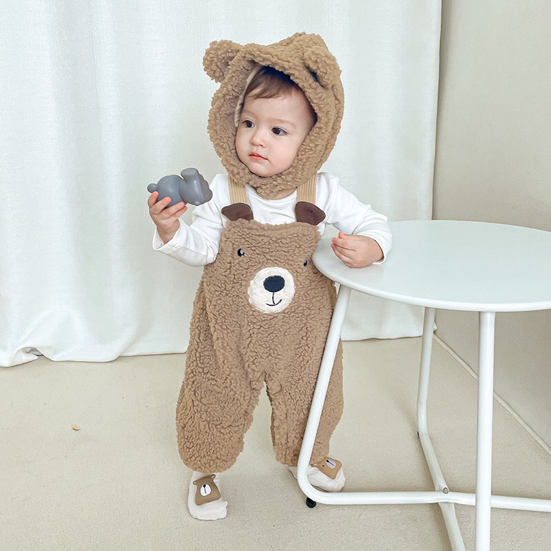 Set Body yếm lông cừu cho bé trai bé gái từ sơ sinh đến 10 kí