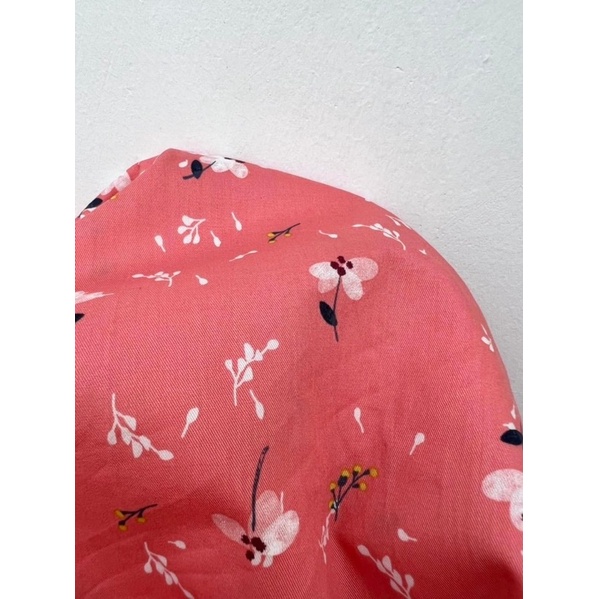 Thô cotton Hàn Quốc nền hồng hoa trắng - khổ 1,6m