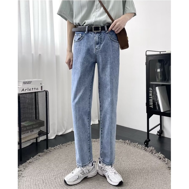 Quần Jean Nam Nữ RED HUNTER Ống Đứng Dáng Baggy Chất Liệu Vải Jeans Cao Cấp Mềm Mại