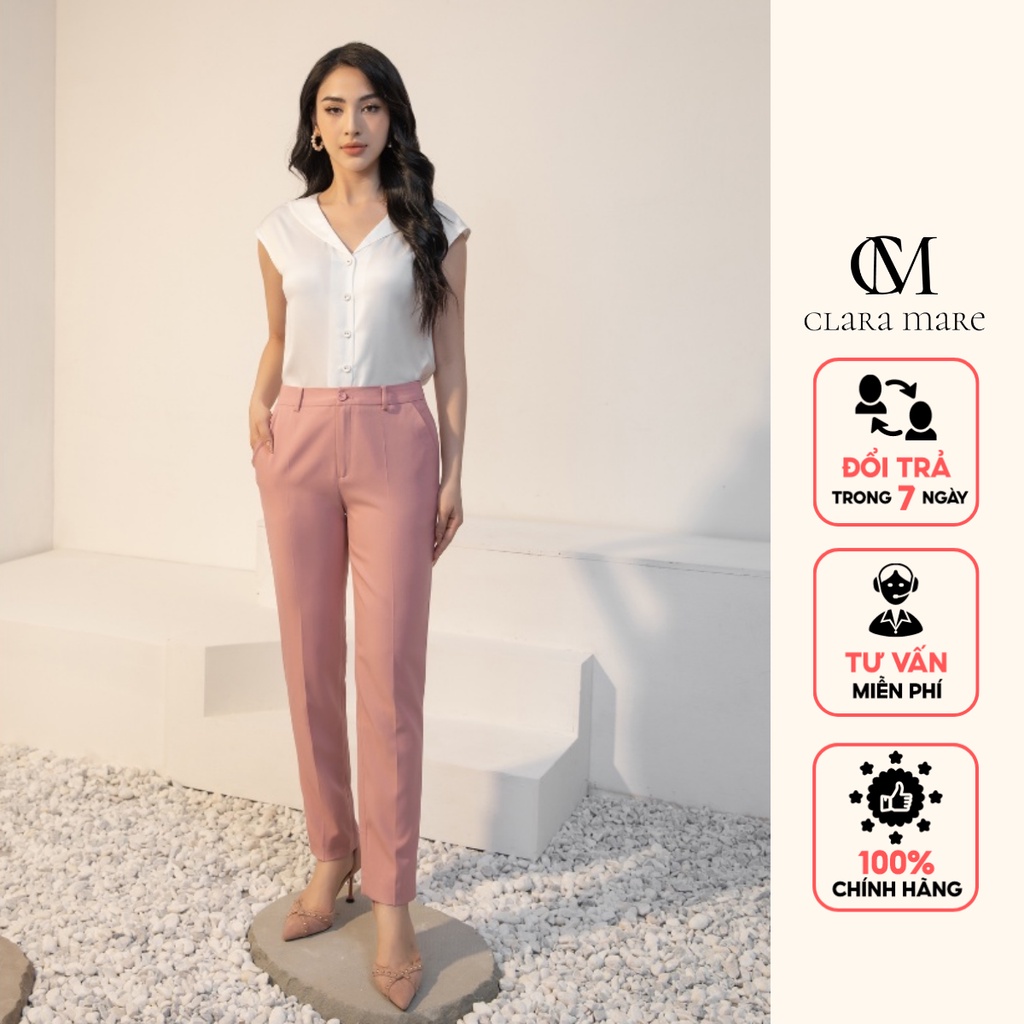Quần âu ống suông túi chéo, thiết kế quần baggy tôn dáng TRS3004 CLARA MARE