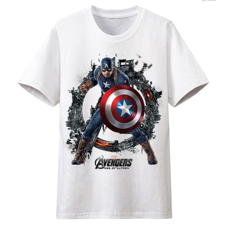 Áo thun CAPTAIN AMERICAN Đội Trưởng Mỹ cực chất - Áo Avenger Marvel Captain American Tshirt ( HÌNH .T.H.Ậ.T.)