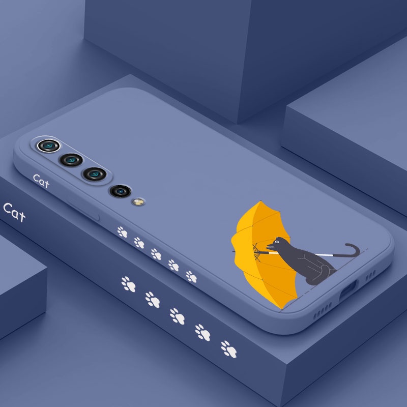 Ốp Điện Thoại Silicon Dẻo In Hình Mèo Đeo Dù Cho Xiaomi Mi 10 Pro Lite 10S 9 8 Sự Bảo Vệ