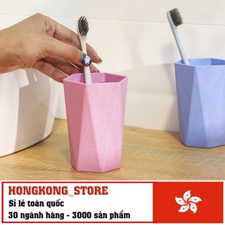 Cốc đánh răng hình lục giác độc đáo - Cốc uống nước chất liệu lúa mạch an toàn thân thiện