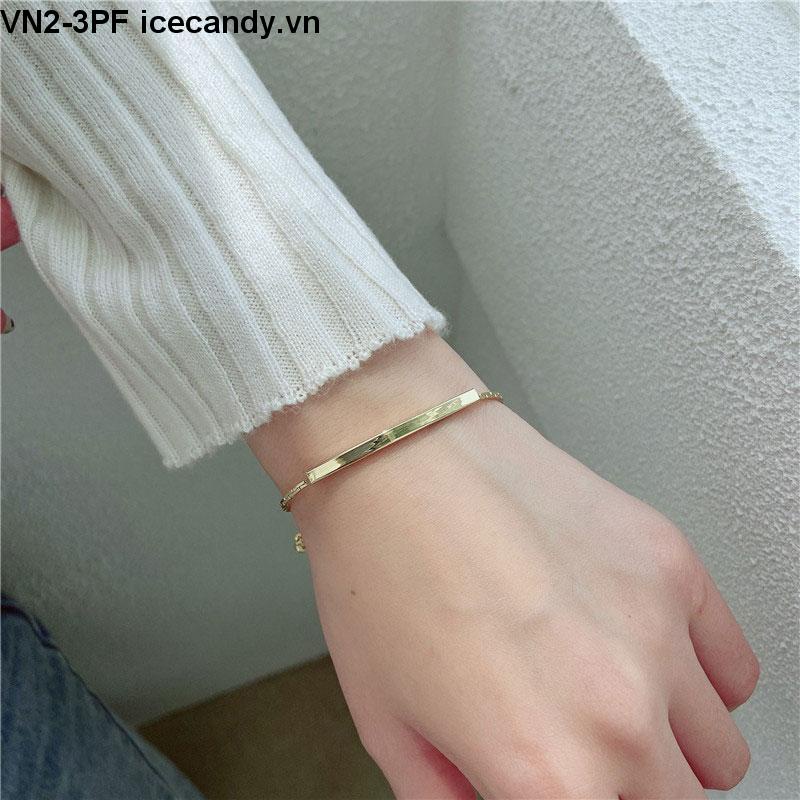 Vòng tay kim loại đơn giản của Hàn Quốc dành cho nam và nữ Món quà cặp đôi có thể điều chỉnh độ dài