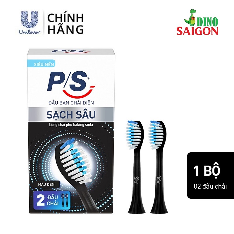 Combo 2 Đầu bàn chải điện P/S S100 Pro, Sonic Expert Trắng Răng Sạch Sâu Màu Đen