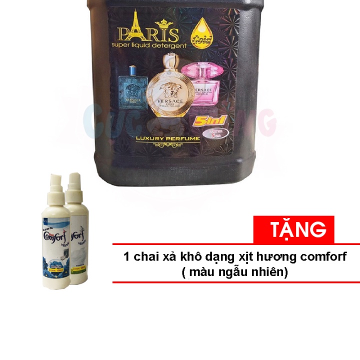 Nước Giặt Paris Thái Lan 5 lít hương nước hoa ( giặt xả 5in1) TẶNG 1 chai nước xả dạng xịt mùi ngẫu nhiên