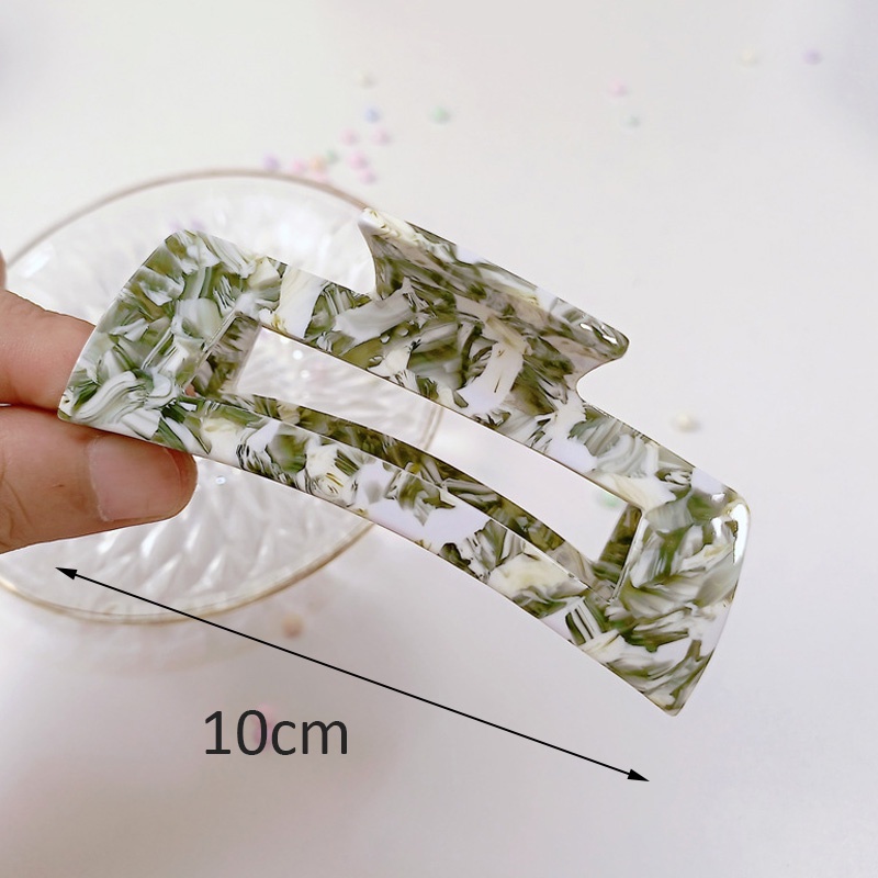 Kẹp Tóc Hình Học / Chữ Nhật / Vuông Màu Xanh Lá Retro Phong Cách Hàn Quốc Cho Nữ