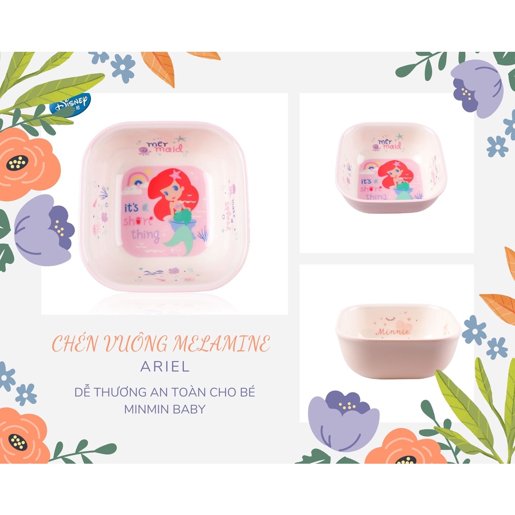 Tô Chén Dĩa Khay Ăn Dặm Cho Bé Disney Mickey Elsa (Chất liệu Melamine)