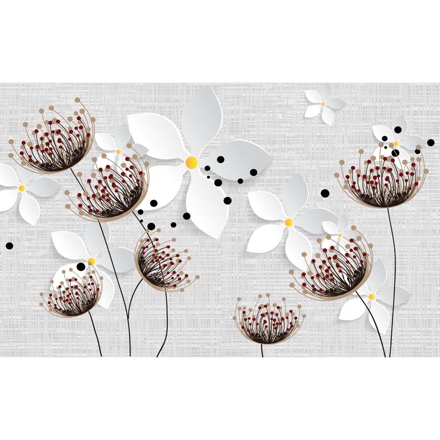 Tranh 3D bồ công anh dán nhà hàng, khách sạn, nhà nghỉ sang trọng