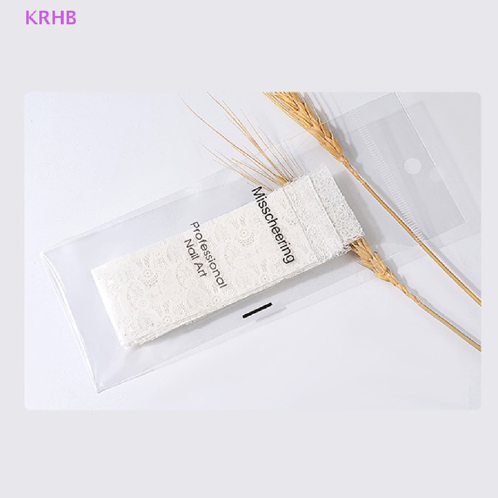 Set 10 Miếng Dán Trang Trí Móng Tay Nghệ Thuật Họa Tiết Ren Hoa Lá Màu Trắng Mới