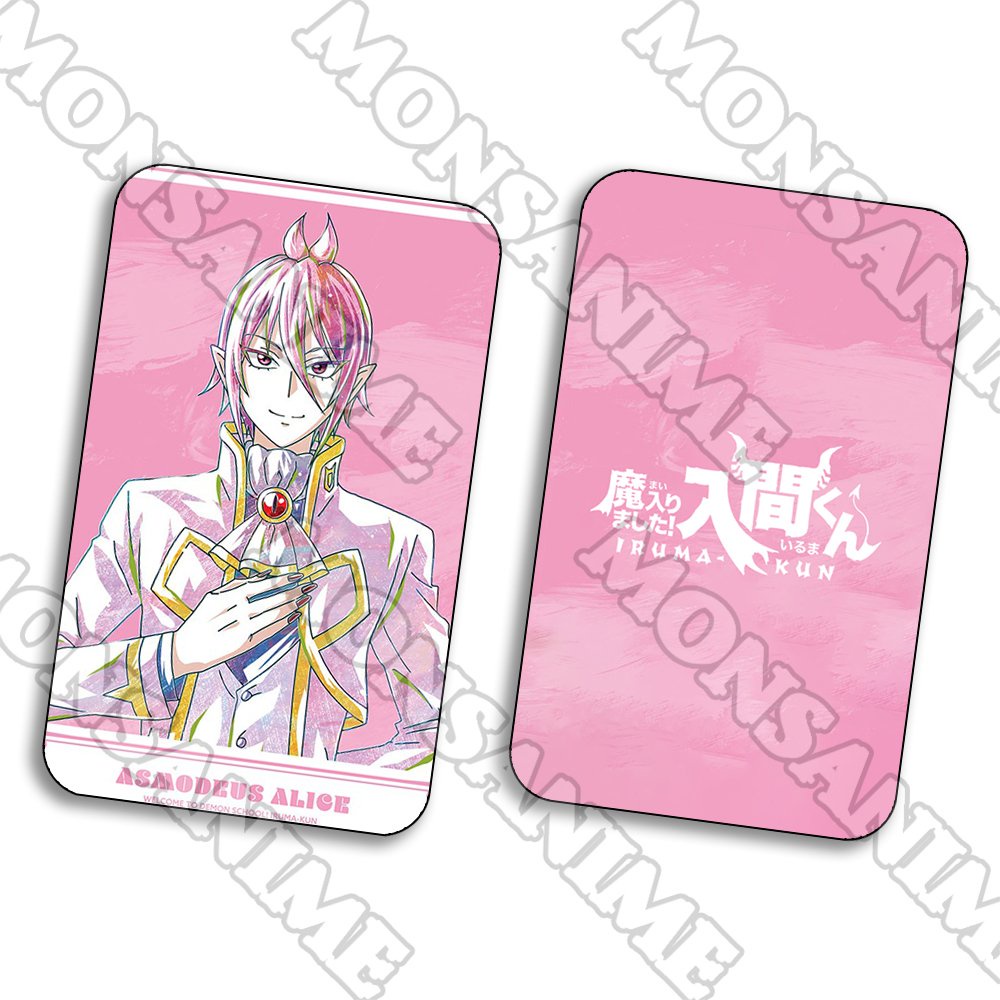 Ảnh card bo góc in hình Mairimashita! Iruma-kun Iruma giá đáo! ver MỘT MÀU thẻ bo viền 5*8cm anime chibi 1 tấm