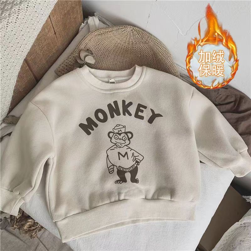 Áo Hoodie Vải Bông Chui Đầu In Chữ Thời Trang Thu Đông Mới Cho Bé Trai Và Gái