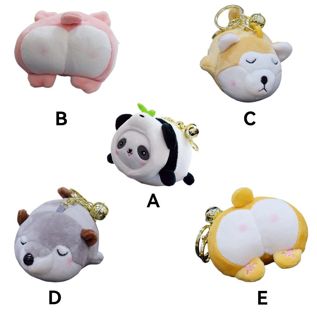 Set 2 Móc Khóa Hình Thú Nhồi Bông Dễ Thương