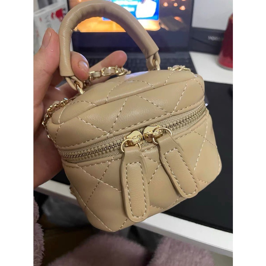 Túi tote JASMIN NOIR họa tiết sọc caro phối chuỗi xích thời trang cho nữ