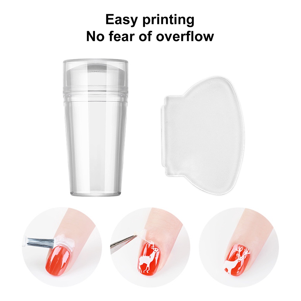 1 Bộ Dụng Cụ In Dấu Trang Trí Móng Tay Chống Bụi Bằng Nhựa