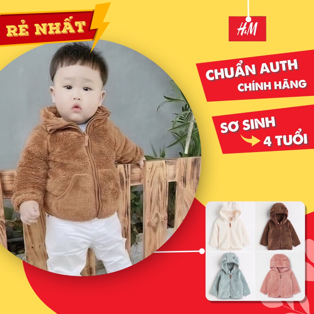 Áo khoác lông cho bé trai và bé gái Hm Aut, sơ sinh đến 1, 2, 3, 4 tuổi - Hado Official Store