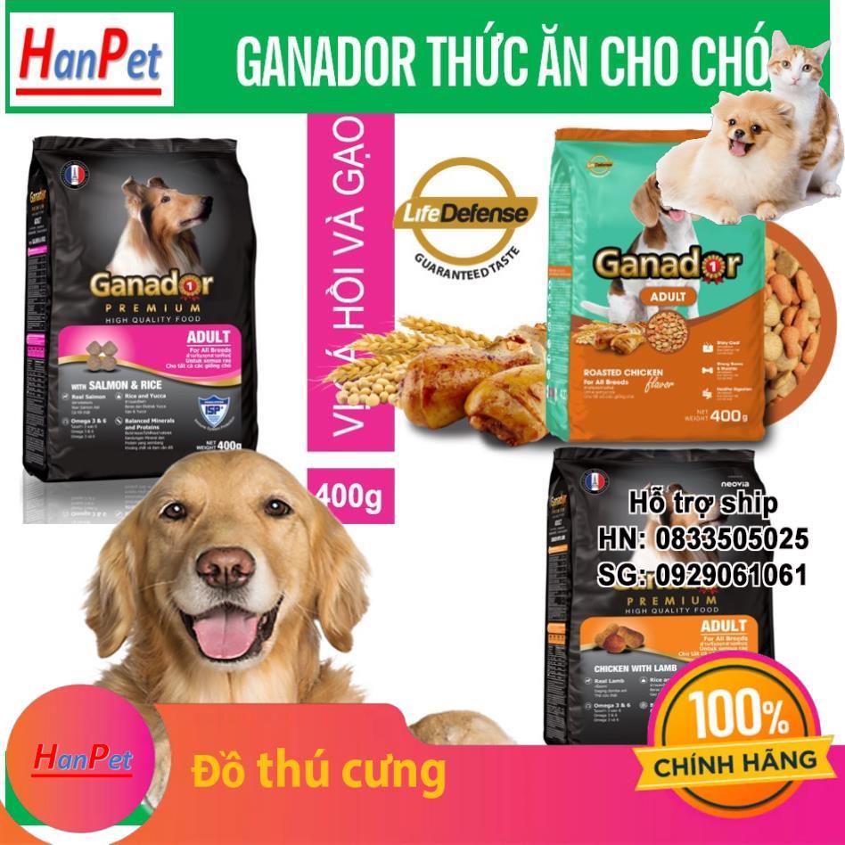 Hanpet.(5 loại) GANADOR cho chó Gói 400gr- Thức ăn dạng hạt cao cấp ( thức ăn chó mọi lứa tuổi )