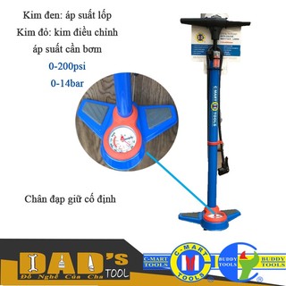 Ống bơm xe đạp có đồng hồ 685mm c-mart l0006