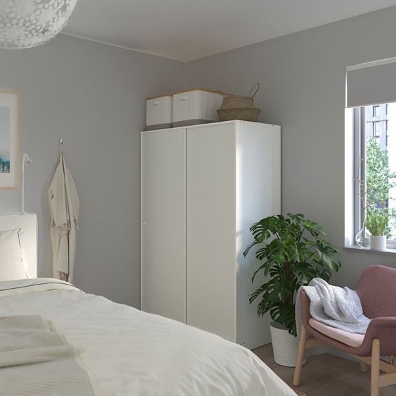 BLAZER, Tủ quần áo 2 cửa lùa WAR_005, 117x55x176cm, tủ đựng quần áo Scandi Home