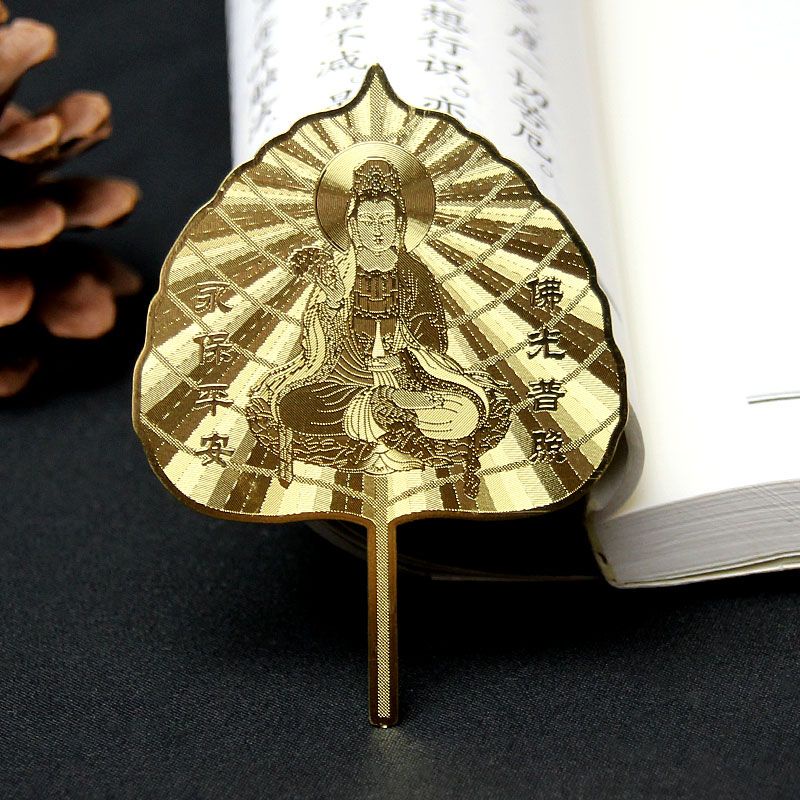 Lá Bồ Đề Vàng Cán 24k Ánh sáng của Phật soi sáng bảo hộ bạn Bình An Xuất Hành aling