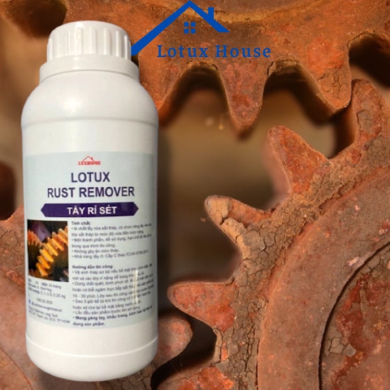 Nước tẩy rỉ sét trên kim loại, sắt thép LoTux Rust Remover, giảm thiểu quá trình oxi hóa trên vật liệu xây dựng