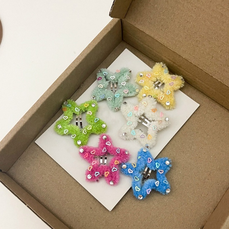 Kẹp Tóc Hình Ngôi Sao / Trái Tim Dễ Thương Dùng Trang Trí