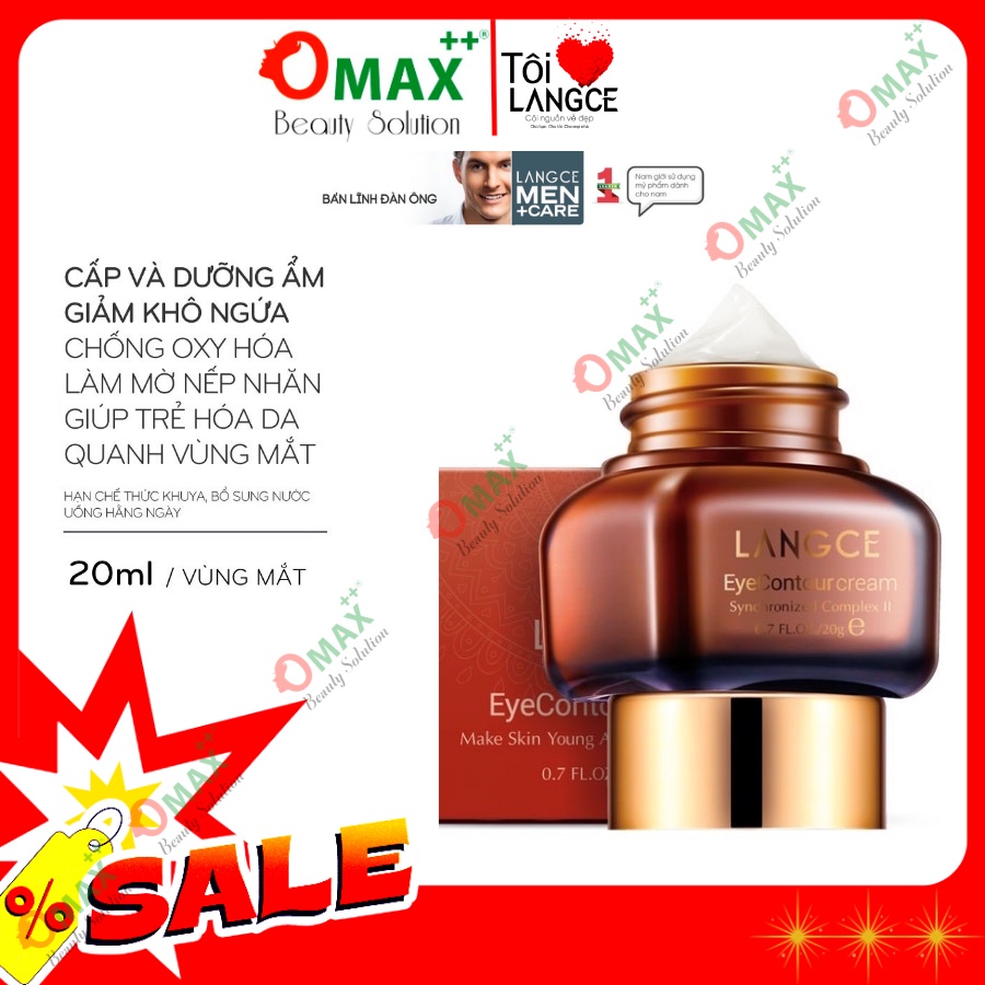 KEM DƯỠNG DA VÙNG MẮT LANGCE - CẤP - GIỮ ẨM - GIẢM KHÔ NGỨA 20ML HỘP ĐỎ dành cho NAM